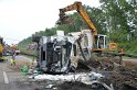 LKW umgestuerzt A 1 Rich Saarbruecken P187